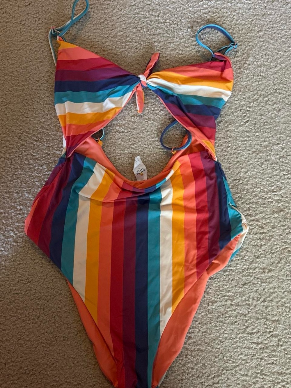 Rainbow Stripe One-Piece Swimsuit - Multicolor